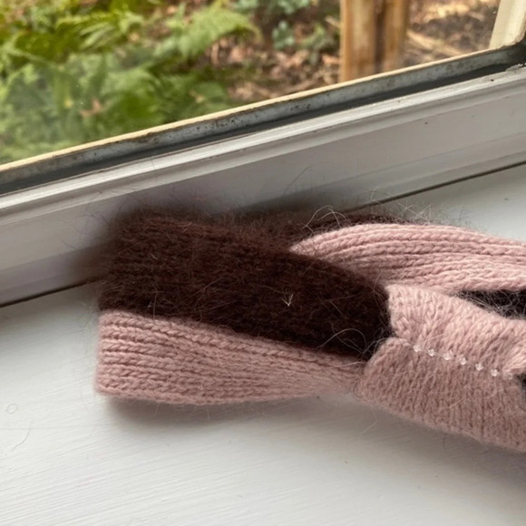 Anthropologie Pink Brown Twist Fuzzy Headband - Picture 9 of 9